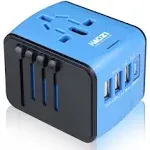 European Travel Plug Adapter Universal Travel Adapter - 3 USB + 1 Type C in O...