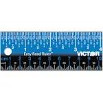 Victor® Easy Read Stainless Steel Ruler, Standard/Metric, 12".5 Long, Blue