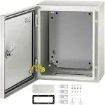 VEVOR Electrical Enclosure Box, 16'' ×12'' ×6'', Carbon Steel Hinged Junction Box, IP66 Waterproof & Dustproof, Outdoor Electrical Box, with Mounting PlateVEVOR Electrical Enclosure Box, 16'' ×12'' ×6'', Carbon S…