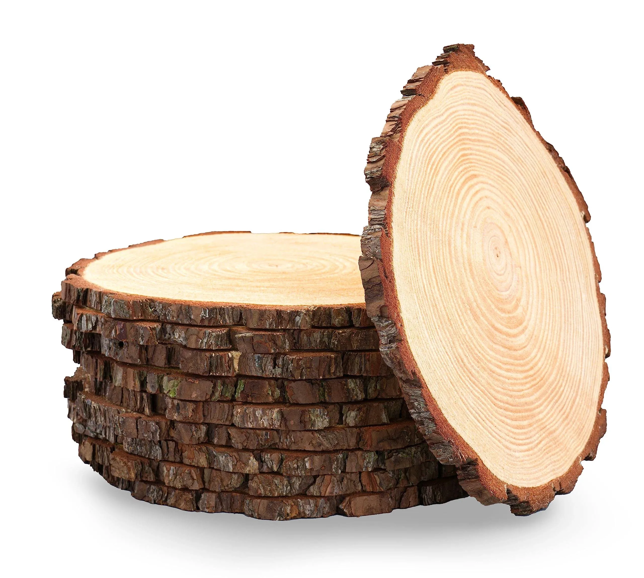 Set of (20) 12-13 inch Wood Slices for centerpieces! Wood Slice centerpieces, Wood Rounds, Tree Slices (12 inch 20 Pack)