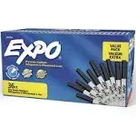 Expo Low Odor Dry Erase Markers, Ultra Fine Tip - Office Pack, Black, 36/Pack