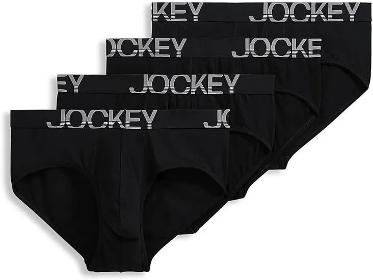 Jockey Men's ActiveStretch Brief - 4 Pack XL Black