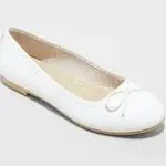 Girls' Diana Slip-On Ballet Flats - Cat & Jack White 3