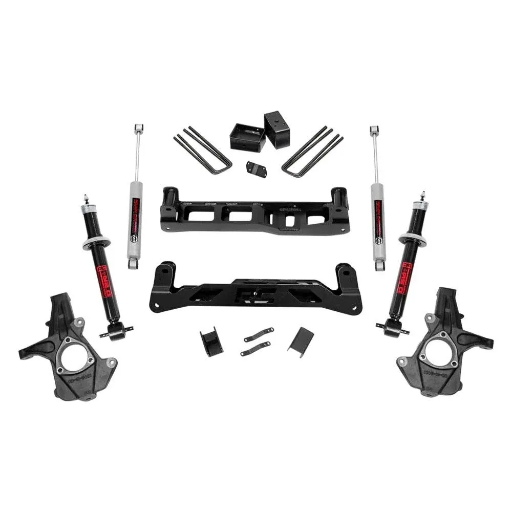 Rough Country 5&#034; Lift Kit N3 Struts &amp; Shocks for 14-18 Silverado Sierra 1500 2WD