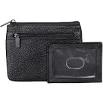 Julia Buxton Hudson Leather Pik-Me-Up Large ID Coin Card Case - Black