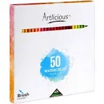 Artlicious 50 Water Color Pencils 7&#034; Long Sharpener &amp; Brush