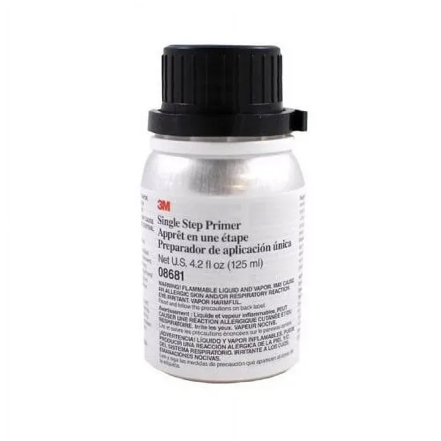 3M Single Step Primer, 08681, Black Color, One-Part Urethane, UV Resistant, 125 mL/4.2 fl oz