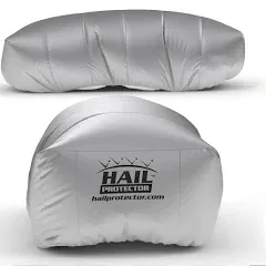 Car Cover - CAR1 Size, Silver Portable, Inflatable Car Cover for Hail System for Coupe, Sedan and Wagons up to 175-Inches in Length - Anti Hail Car Cover Protection Car Hail Protector