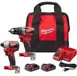 Milwaukee 2892-22CT M18 Compact Brushless 2-Tool Combo Kit Drill Driver/Impact