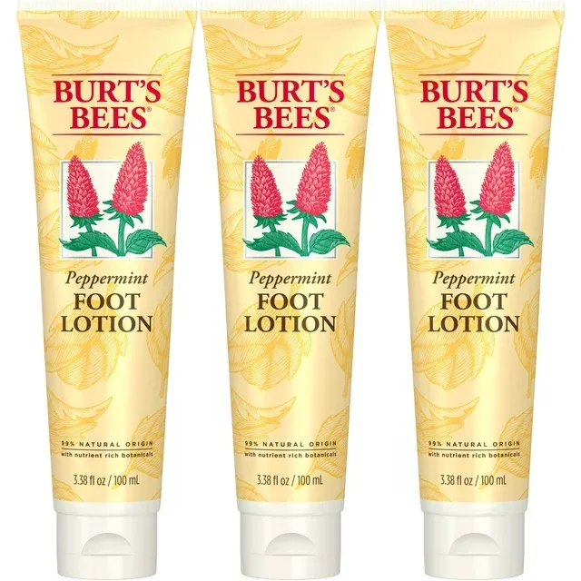 Burt's Bees Peppermint Oil Foot Lotion, 3.38 oz - Pack of 3