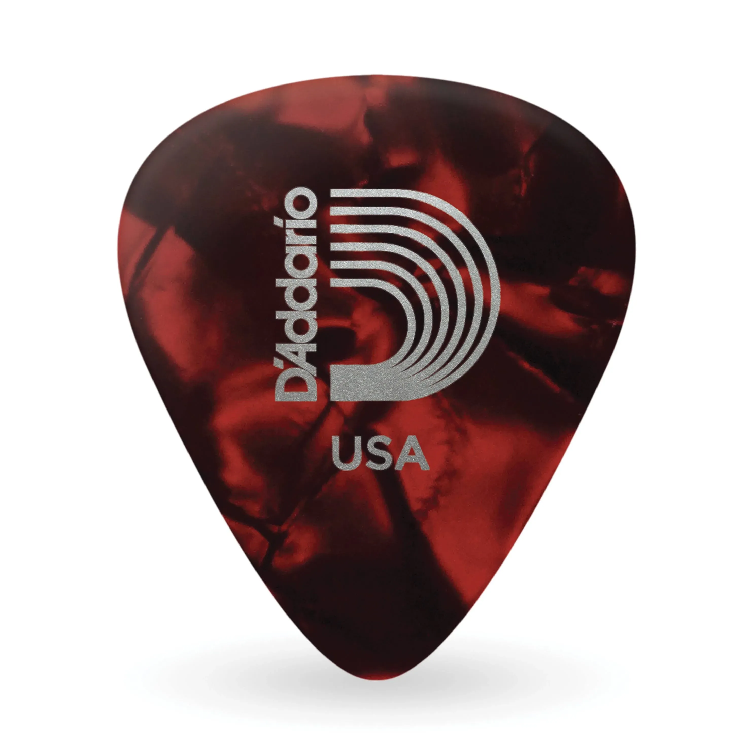 D'Addario Red Pearl Celluloid Guitar Picks, 25 Pack, Medium