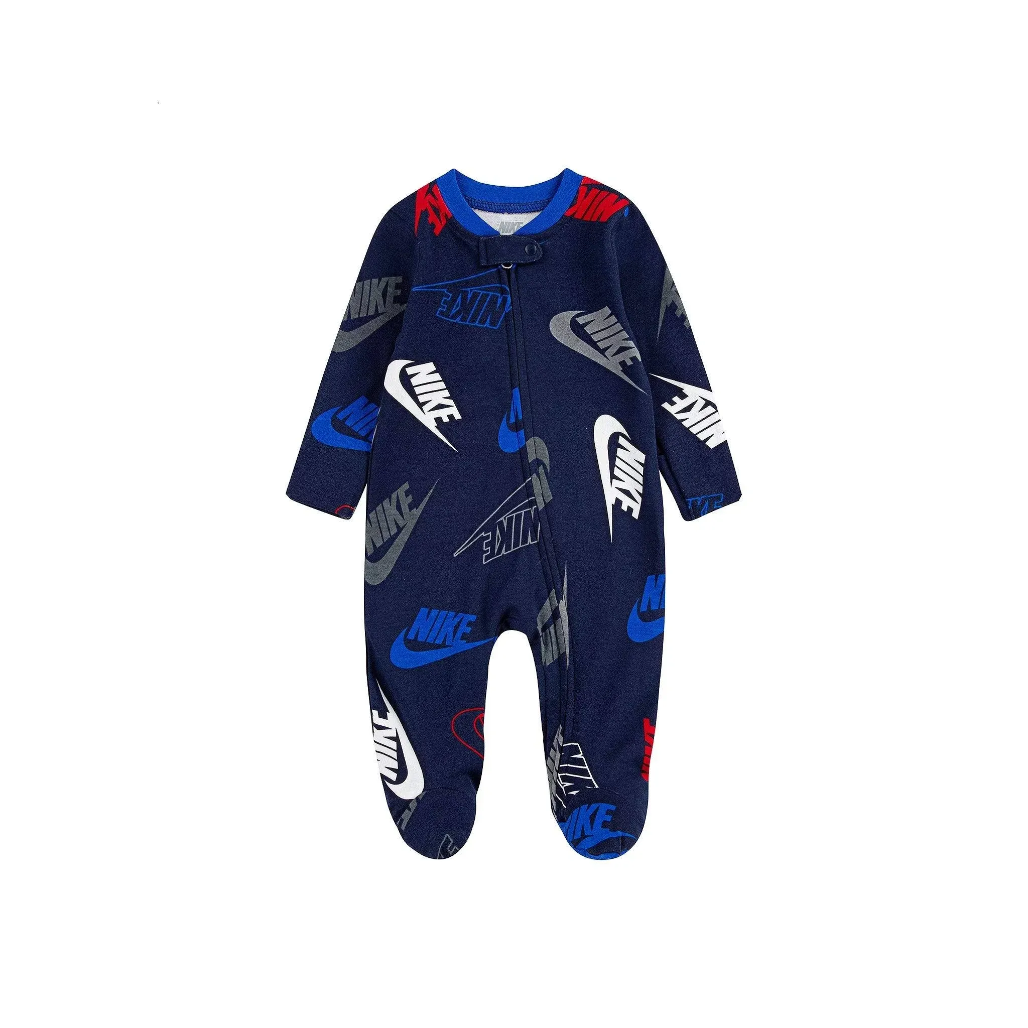 Nike | Baby Logo Zip Footed Sleep &amp; Play One Piece Pajamas | 6 months | Navy