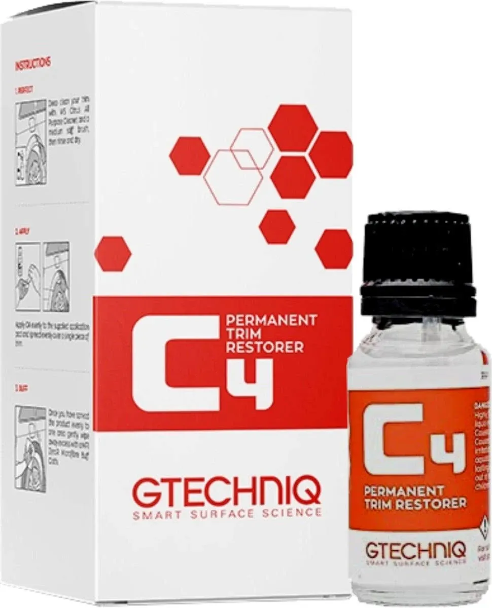 Gtechniq C4 Permanent Trim Restorer  Protective Ceramic Coating 15ml free towels