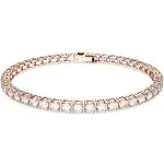 Swarovski Part of the Matrix Tennis Collection Women's Round Clear Stones on Gold-Tone Finished Band Small Size Matrix Tennis Bracelet - 5657657