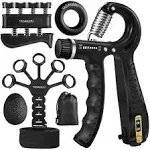 TADAKAZU Grip Strength Trainer Kit (5 Pack) Hand Grip Strengthener, Finger Exerciser,Hand Extension Exerciser, Stress Relief Ball and Forearm Workout