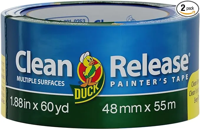 Duck Clean Release Blue Painter's Tape, 2-Inch (1.88-Inch x 60-Yard)240195 (Pack of 2)