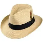 Jaxon Hats Summer C-Crown Toyo Straw Fedora Hat - Natural / S