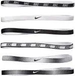 Nike Swoosh Sport Headbands 6 Pack - White/Black