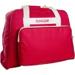 SINGER | Machine Carrying Case, Brick Color, Spacious Case Fits Most Standard Sewing Machines and Sergers, Fully-Padded Interior, Durable Canvas Exterior, Easy Zip, Large Front Pocket, Easy Transport