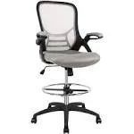 HYLONE Drafting Chair, Tall Office Chair Standing Desk Chair Grey Mesh High-B...