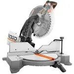 Ridgid R4222 15 Amp Corded 12 in. Dual Bevel Sliding Miter Saw with 70 Deg. Miter Capacity and LED Cut Line Indicator