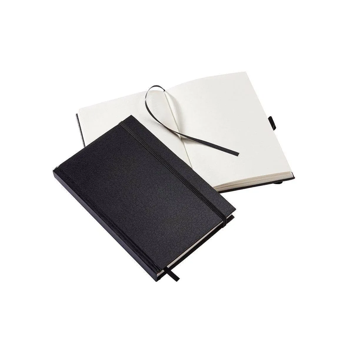 KINGART 624-2 Black Hardcover 5.5" x 8.5" SKETCHBOOK JOURNALS, 2-Pack, Perfect Bound, 70 Pound (110 gsm), 160 pages / 80 Sheets Each