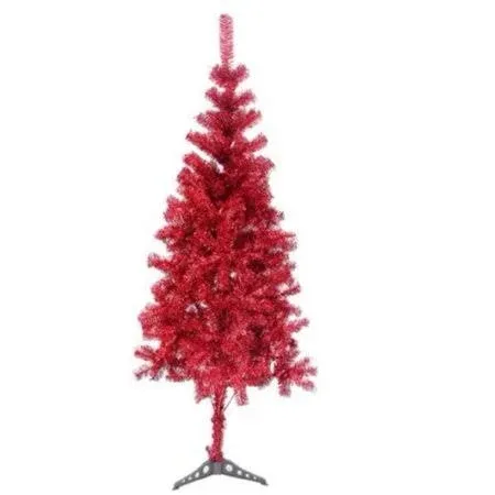 Fawyn 6&#039; Ft Sparking Gorgeous Folding Artificial Tinsel Christmas Tree Red Color