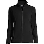 Women's Lands' End Full-Zip Fleece Jacket, Size: Small, Black