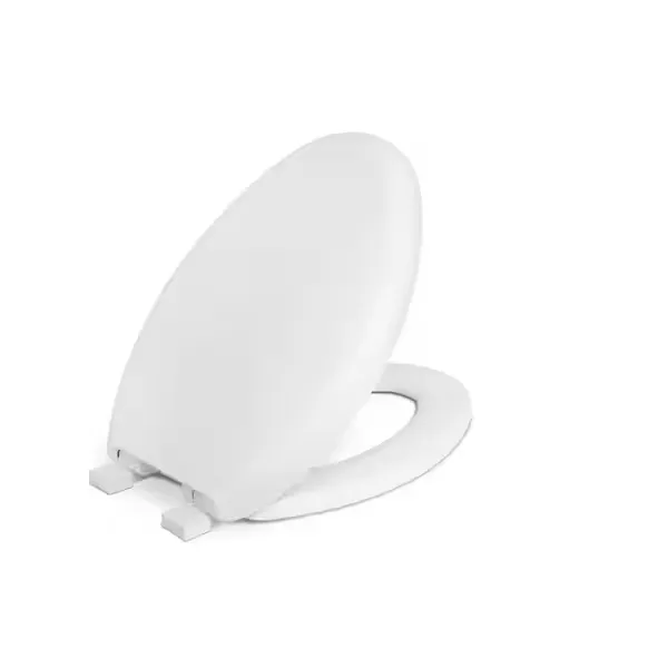 CENTOCO Elongated Closed Front Toilet Seat in . White with Slow Close and Wrap Over Cover DS3850SC-001