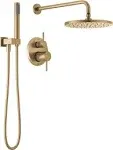 Delta 342702 Modern Raincan Round Shower System, Rain Shower Head with Handheld Spray, Shower Faucet Set Finish: Chrome