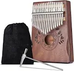 UNOKKI Kalimba 17 Key Thumb Piano Lightweight & Durable Mahogany Mbira Chocolate