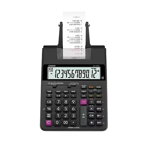 Casio HR-170RC Printing Calculator, Black, 2.6" x 6.5" x 11.6"