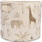 Crane Baby Fabric Storage Bin for Nursery and Toddlers, Toy Storage for Boys and Girls, Woodland Animal, 13" w x 12" h