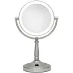 Zadro Cordless Dual-Sided Led Lighted Vanity Mirror, Satin Nickel