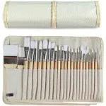 Paint Brushes Set of 24 Pieces Wooden Handles Brushes with Canvas