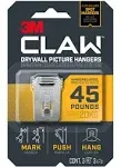 3M Claw Drywall Picture Hanger, 45 lb, 3-Pack