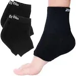 ZenToes Moisturizing Heel Socks 2 Pairs Gel Lined Toeless Spa Socks to Heal and Treat Dry, Cracked Heels While You Sleep (Cotton, Black)