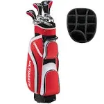 10 Pieces Ladies Complete Golf Club Set with Alloy Driver-Red SP37408RE