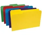 Staples Heavyweight Colored File Folders, 3 Tab, Legal, 50/Box