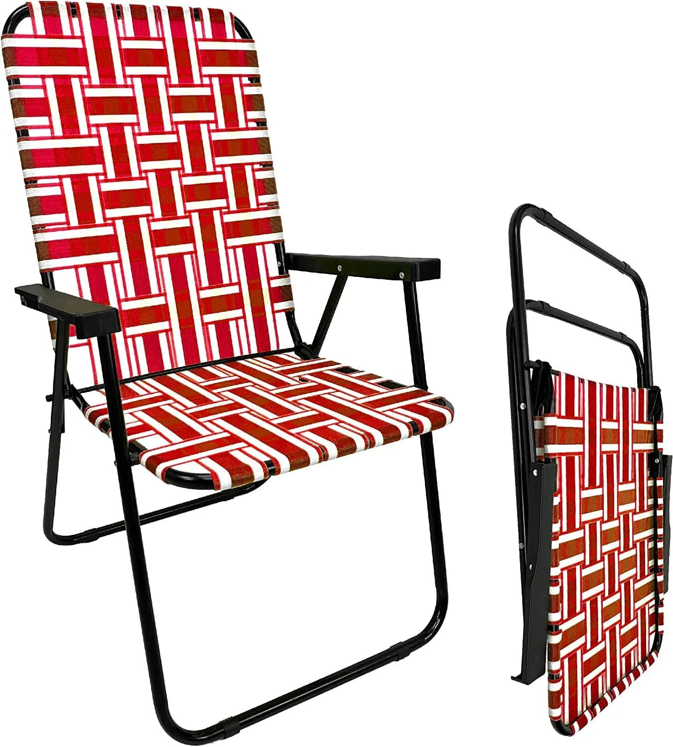 Web Chair Lightweight & Portable Retro Style Lawn Chair High Back Design ...