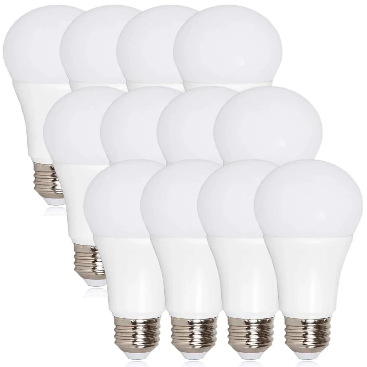 Maxxima LED A19 800 Lumens 60 Watt Equivalent Light Bulb Set - 2700K Soft White Light, Energy Efficient 10 Watts, E26 Base, Non-Dimmable, for Bathrooms, Lamps, and Living Rooms - 12 Pack