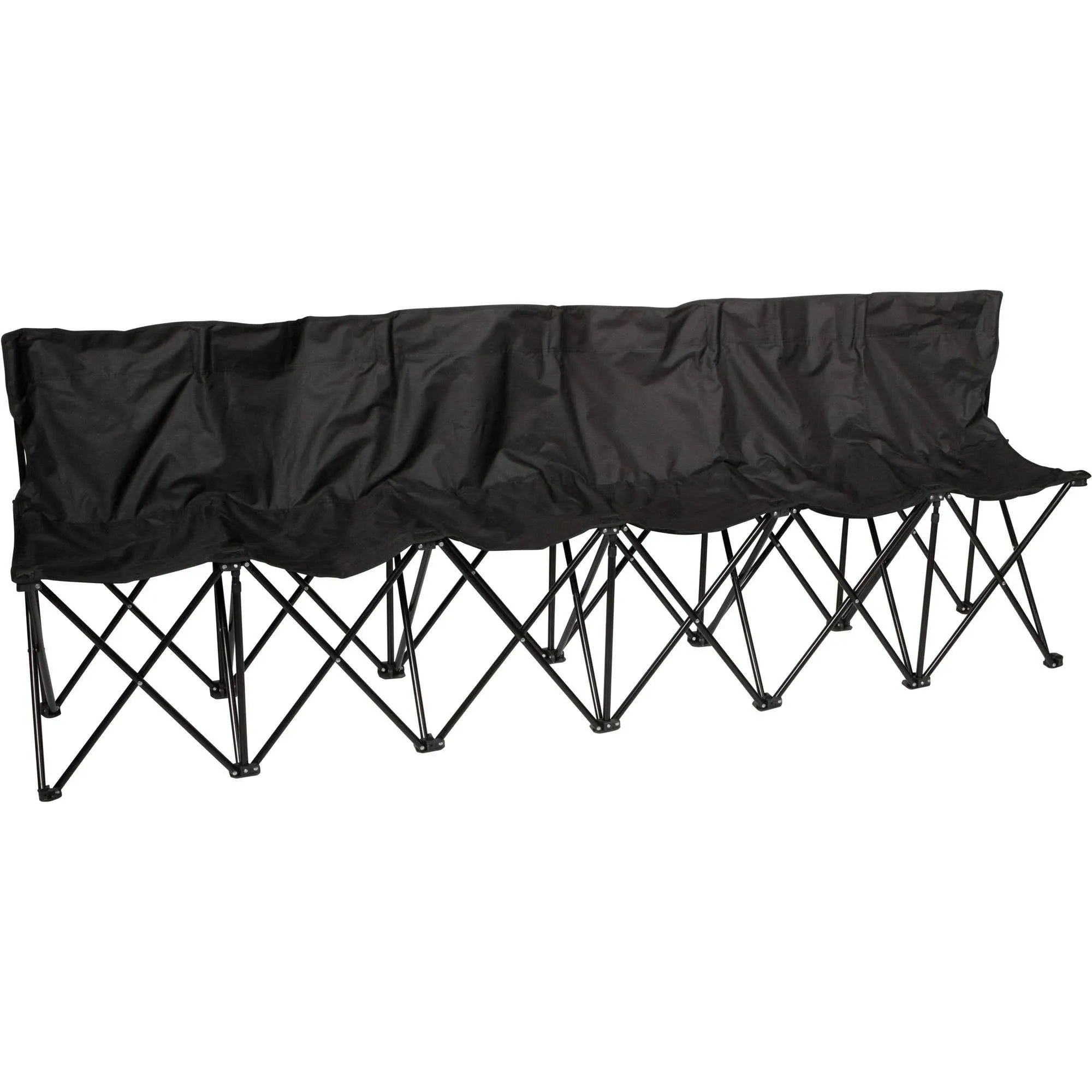 Portable 6-Seater Folding Team Sports Sideline Bench with Back by Trademark I...