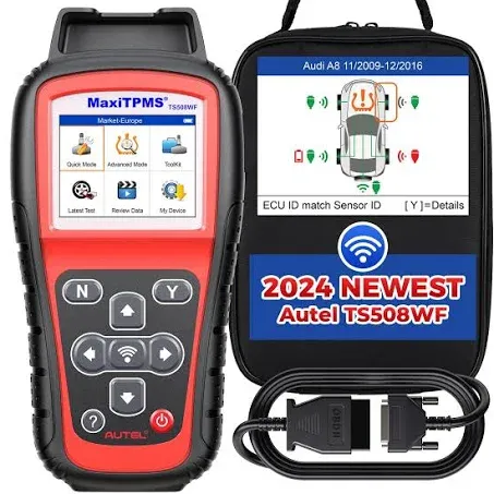 Autel MaxiTPMS TS508WF TPMS Programming Tool, 2024 Upgraded of TS508 for MX-Sensors (315/433 MHz) TPMS Relearn/Activate All Sensors, TPMS Scan Tool Read/Clear DTCs, TPMS Reset (Upgraded of TS408/501)F