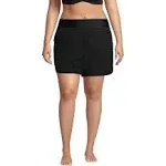 Lands' End Women's Plus Size 5 inch Quick Dry Swim Shorts with Panty - 26W - Black