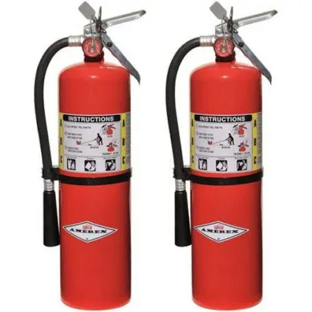 Amerex 10 Pound Stored Pressure ABC Dry Chemical 4A:80B:C Steel Multi-Purpose Fire Extinguisher for Class A, B and C Fires with Anodized Aluminum B456