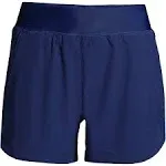 Lands' End Womens Comfort Waist Curvy 5in Swim Short Panty Deep Sea Navy Regular 16