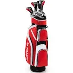 Ladies Complete Golf Clubs Set 10 Pieces Includes Alloy Driver Playing Golf Red