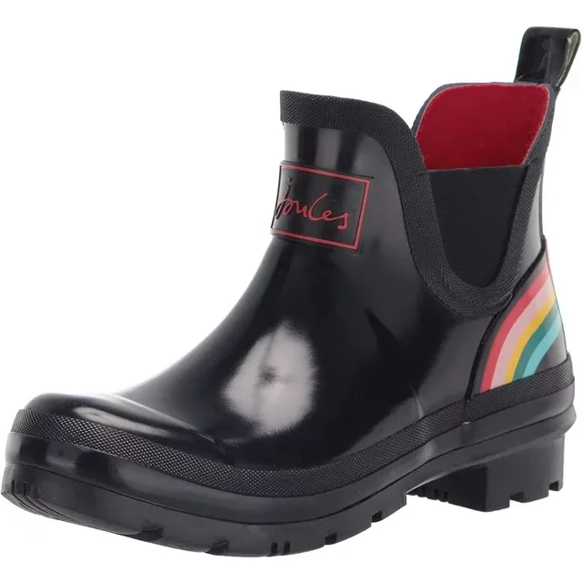 Joules Women's Wellibob Black Dog Size Short Height Rain Boot