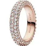 Pandora Timeless Pave Double-row 14k Rose gold-plated ring 182629C01-52