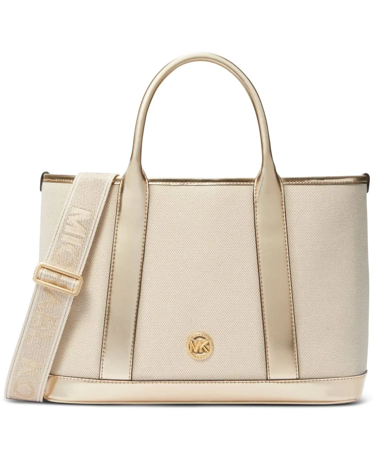 Luisa Medium Cotton Canvas and Metallic Satchel